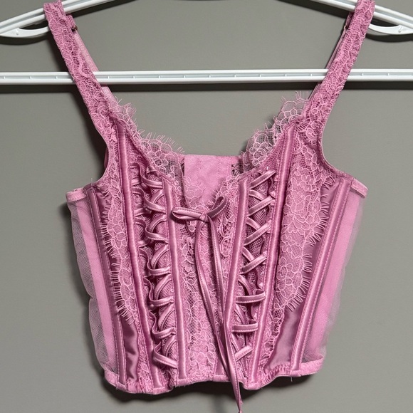 Victoria’s Secret Pink Lace-Up Corset Top - Picture 2 of 2